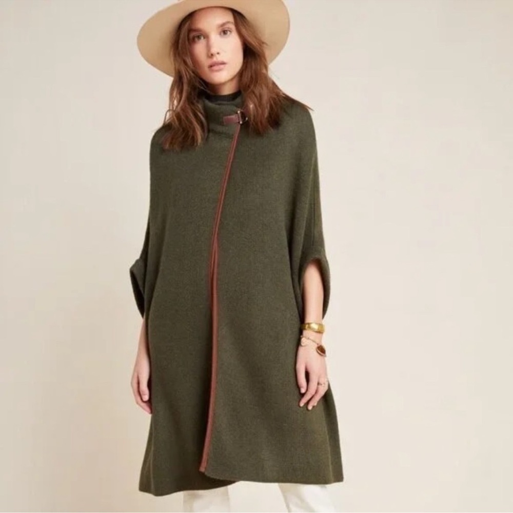 Akemi + Kin Navy And Tan Equestrian Poncho Cardigan